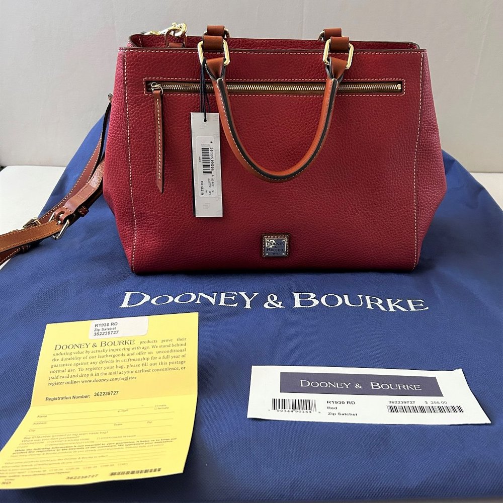 Dooney & Bourke Red Pebble Leather Satchel